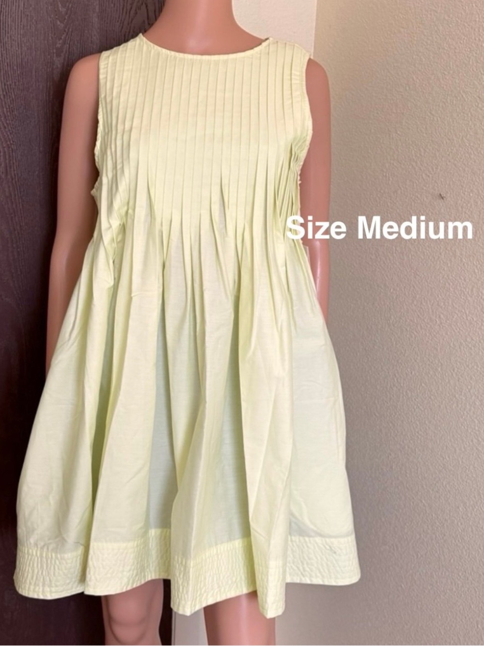 Free Assembly Women's Sleeveless Pleated Mini Dress,  Medium